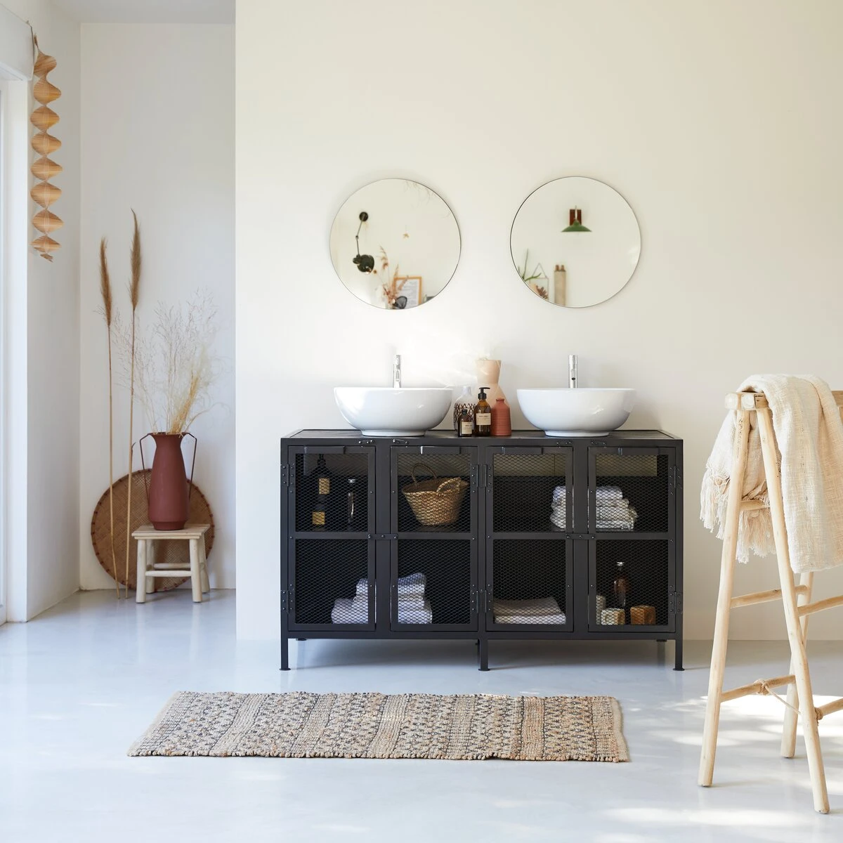 Romy - Meuble Sous Vasque En Manguier Et Métal 140 Cm 3 Romy - Meuble Sous Vasque En Manguier Et Métal 140 Cm