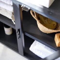 Romy - Meuble Sous Vasque En Manguier Et Métal 95 Cm -Magasin De Meubles 1200 1200 meuble sous vasque en manguier et metal romy 95 cm 5