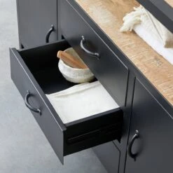 Industriel - Meuble Sous Vasque En Manguier Massif Et Métal 140 Cm -Magasin De Meubles 1200 1200 meuble sous vasque en manguier massif et metal industriel 140 cm 2