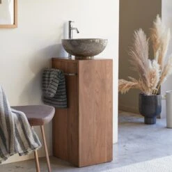 Stelle - Meuble Sous Vasque En Noyer Massif Gauche -Magasin De Meubles 1200 1200 meuble sous vasque en noyer massif stelle gauche 3