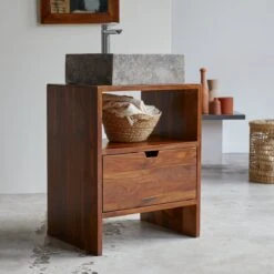 Kwarto - Meuble Sous Vasque En Palissandre Massif 60 Cm -Magasin De Meubles 1200 1200 meuble sous vasque en palissandre massif kwarto 60 cm 3