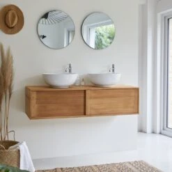 Basic - Meuble Sous Vasque En Teck Massif 140 Cm -Magasin De Meubles 1200 1200 meuble sous vasque en teck massif basic 140 cm 3