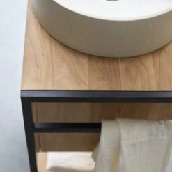 Michal - Meuble Sous Vasque En Teck Massif Et Métal 60 Cm -Magasin De Meubles 1200 1200 meuble sous vasque en teck massif et metal michal 60 cm 2