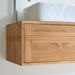 Basic - Meuble Sous Vasque Teck Massif 95 Cm -Magasin De Meubles 1200 1200 meuble sous vasque teck massif basic 95 cm 2