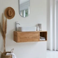 Basic - Meuble Sous Vasque Teck Massif 95 Cm -Magasin De Meubles 1200 1200 meuble sous vasque teck massif basic 95 cm 3