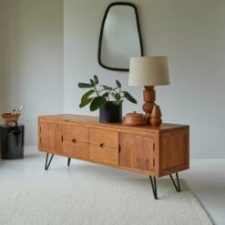 Bonnie - Meuble TV En Acacia Massif 180 Cm -Magasin De Meubles 1200 1200 meuble tv en acacia massif bonnie 180 cm 3