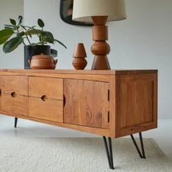 Bonnie - Meuble TV En Acacia Massif 180 Cm -Magasin De Meubles 1200 1200 meuble tv en acacia massif bonnie 180 cm 5