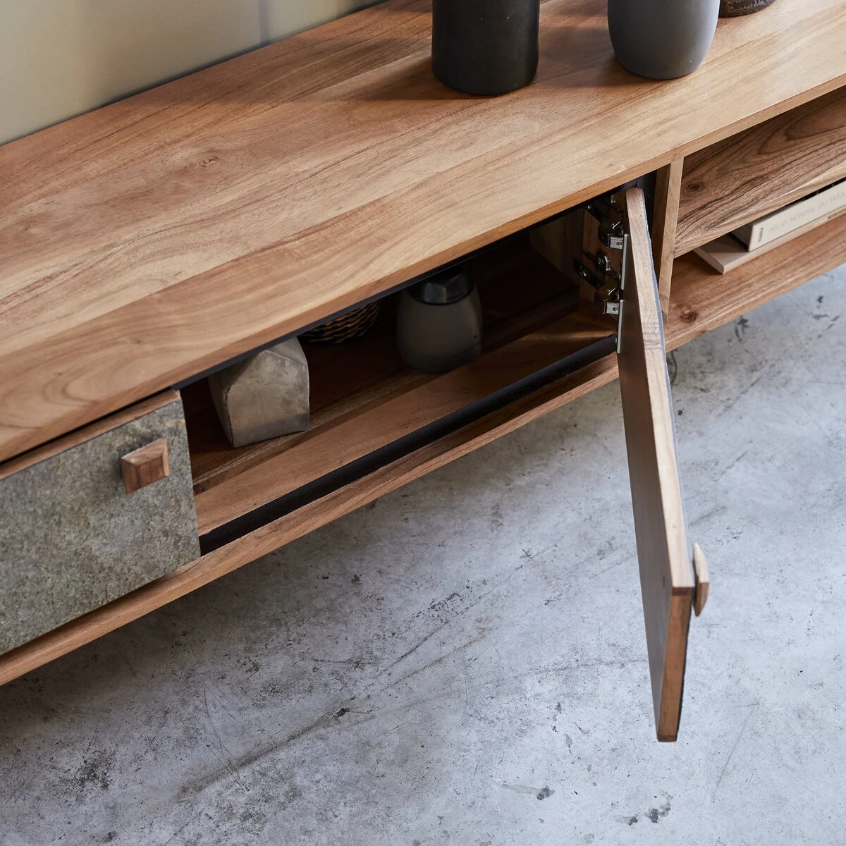 Temis - Meuble TV En Acacia 160 Cm 8 Temis - Meuble TV En Acacia 160 Cm – Image 6