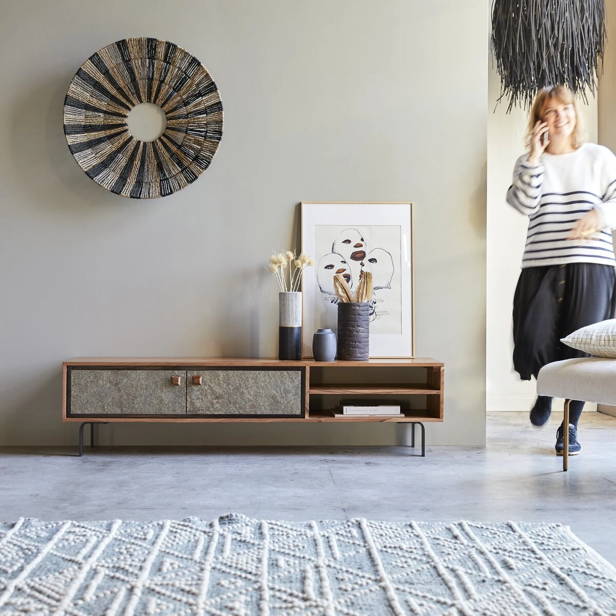 Temis - Meuble TV En Acacia 160 Cm 3 Temis - Meuble TV En Acacia 160 Cm