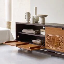 Frida - Meuble TV En Acajou Massif 200 Cm -Magasin De Meubles 1200 1200 meuble tv en acajou massif frida 200 cm 2