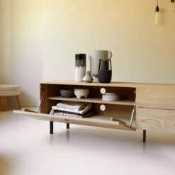 Jeanne - Meuble TV En Chêne Massif 200 Cm -Magasin De Meubles 1200 1200 meuble tv en chene massif jeanne 200 cm 2