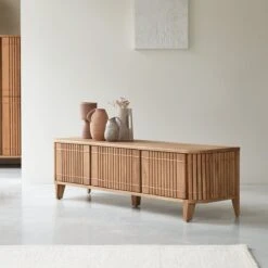 Koppar - Meuble TV En Chêne Massif 160 Cm -Magasin De Meubles 1200 1200 meuble tv en chene massif koppar 160 cm 5