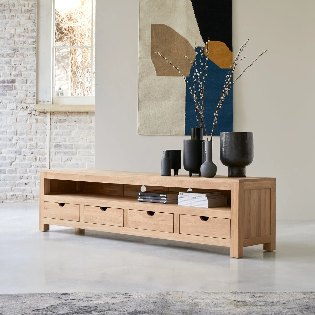 Oliver - Meuble TV En Chêne Massif 200 Cm 5 Oliver - Meuble TV En Chêne Massif 200 Cm – Image 3