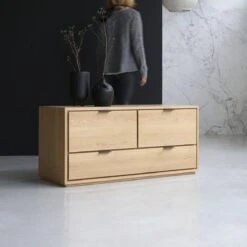 Senson - Meuble TV En Chêne Massif 120 Cm -Magasin De Meubles 1200 1200 meuble tv en chene massif senson 120 cm 3