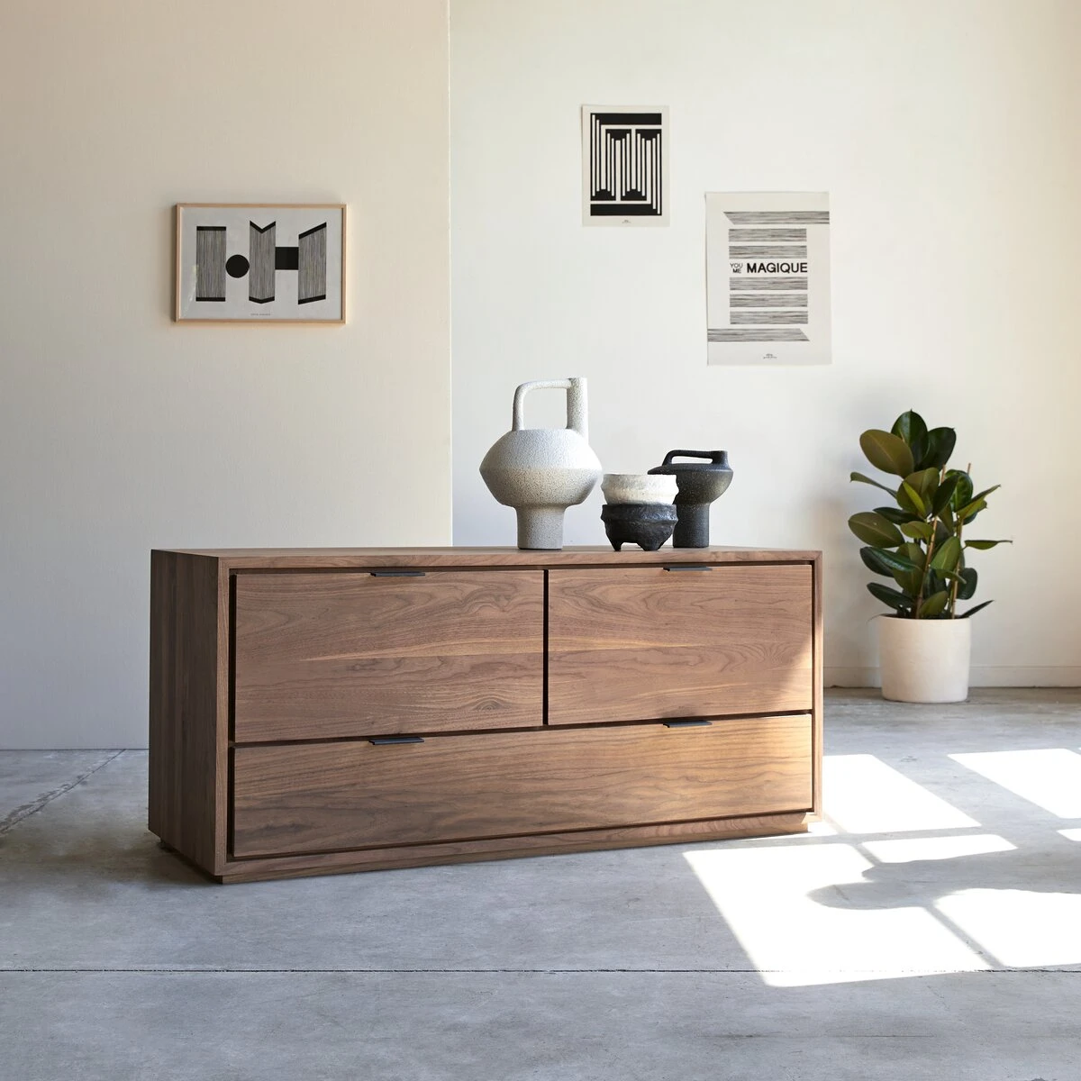 Senson - Meuble TV En Noyer Massif 120 Cm 6 Senson - Meuble TV En Noyer Massif 120 Cm – Image 4