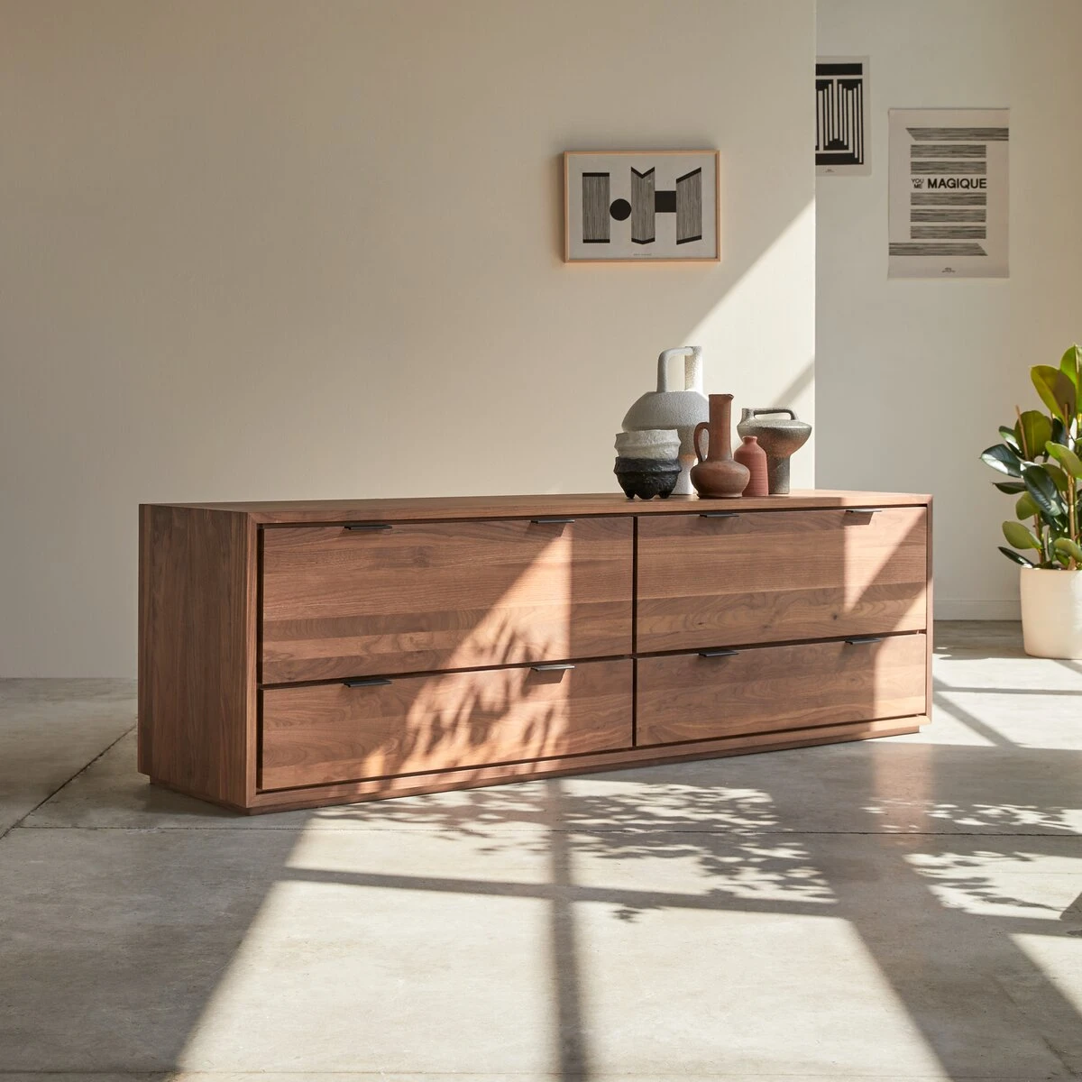 Senson - Meuble TV En Noyer Massif 180 Cm 6 Senson - Meuble TV En Noyer Massif 180 Cm – Image 4