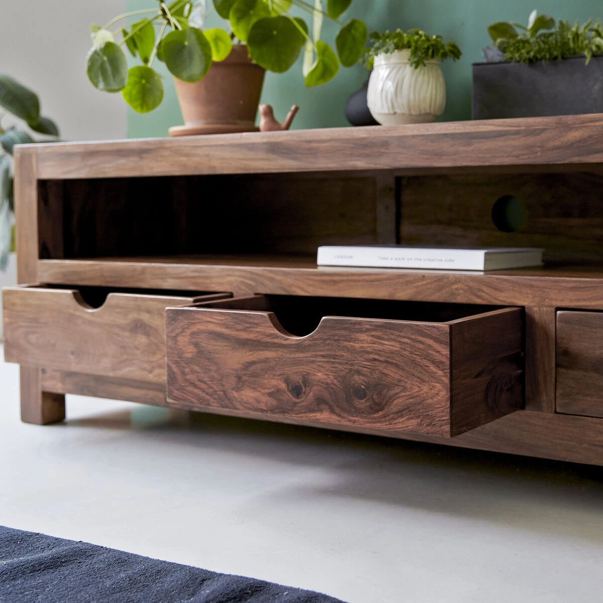 Oliver - Meuble TV En Palissandre Massif 200 Cm 4 Oliver - Meuble TV En Palissandre Massif 200 Cm – Image 2