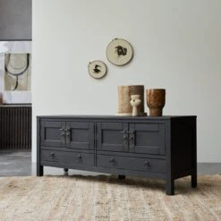 Thaki Black - Meuble TV En Pin Massif 140 Cm 14 Thaki Black - Meuble TV En Pin Massif 140 Cm -Magasin De Meubles 1200 1200 meuble tv en pin thaki black 140 cm 4