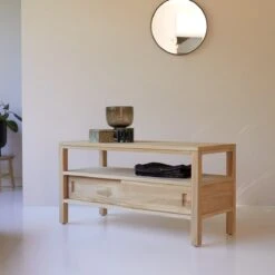 Anton - Meuble TV En Teck Massif 100 Cm -Magasin De Meubles 1200 1200 meuble tv en teck massif anton 100 cm 3
