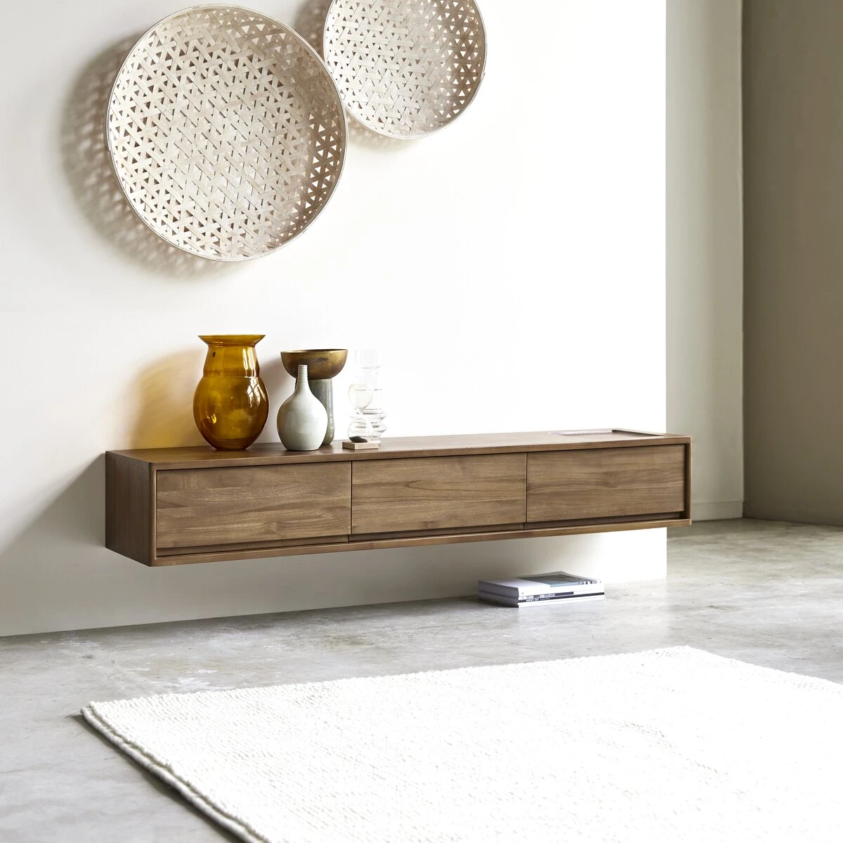 Circa - Meuble TV En Teck Massif 3 Tiroirs 160 Cm 6 Circa - Meuble TV En Teck Massif 3 Tiroirs 160 Cm – Image 4