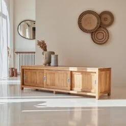 Coffee Tek - Meuble TV En Teck Massif 180 Cm -Magasin De Meubles 1200 1200 meuble tv en teck massif coffee tek 180 cm 3