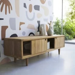 Jonàk - Meuble TV En Teck Massif 140 Cm -Magasin De Meubles 1200 1200 meuble tv en teck massif jonak 140 cm 3