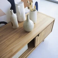 Jonàk - Meuble TV En Teck Massif 140 Cm -Magasin De Meubles 1200 1200 meuble tv en teck massif jonak 140 cm 5