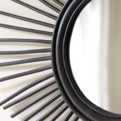 Isidore - Miroir En Rotin Noir 80 Cm -Magasin De Meubles 1200 1200 miroir en rotin isidore noir 80 cm 2