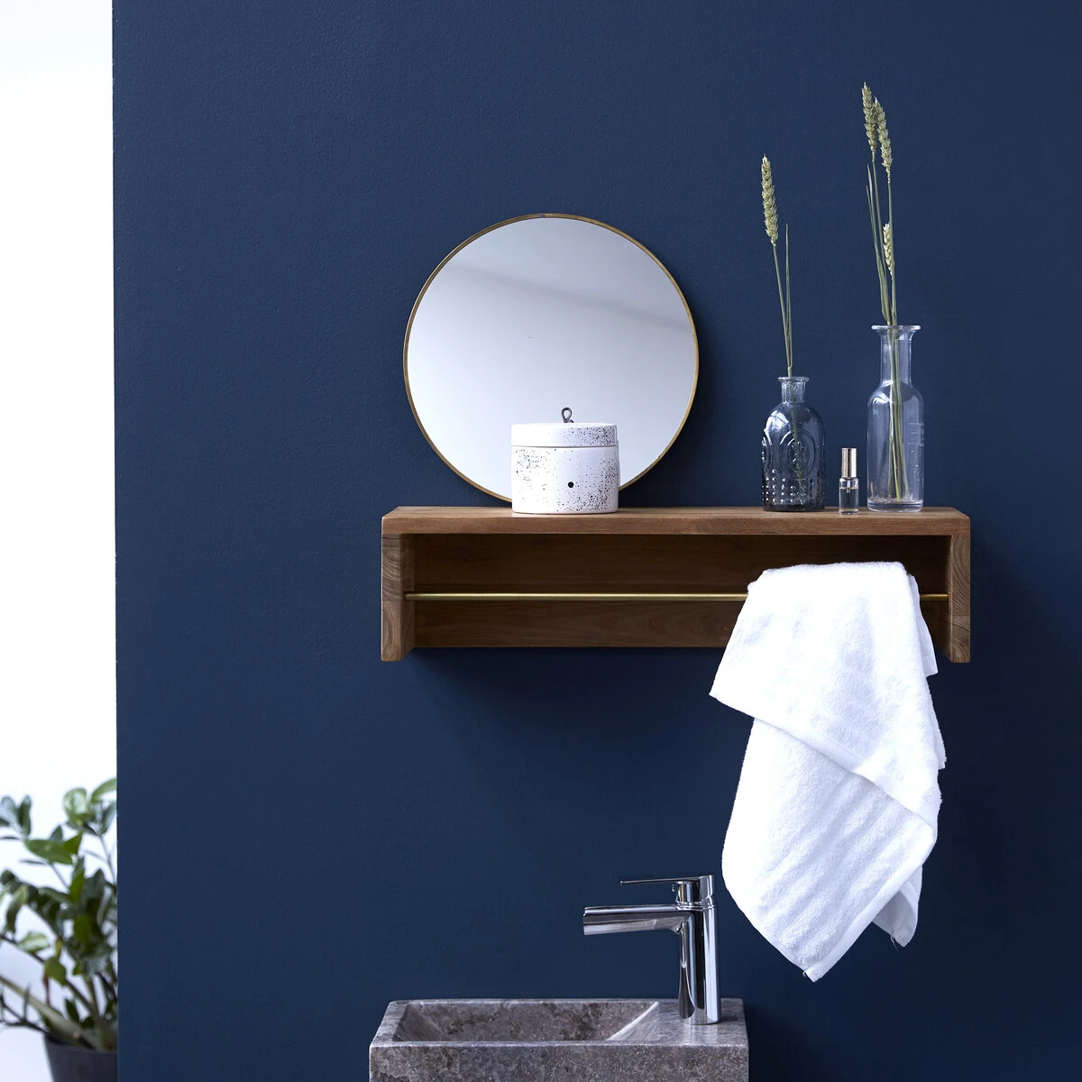 Sasha - Porte Serviette Mural En Teck Massif 60 Cm 3 Sasha - Porte Serviette Mural En Teck Massif 60 Cm