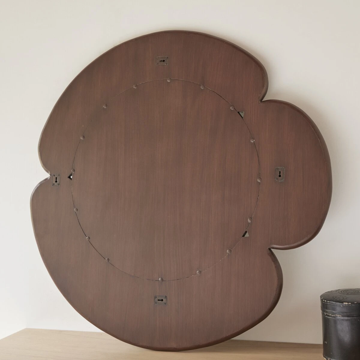 Sara - Miroir Rond En Mindi Foncé 110x110 Cm 6 Sara - Miroir Rond En Mindi Foncé 110x110 Cm – Image 5