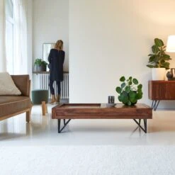 Bonnie - Table Basse Rangement En Palissandre Massif