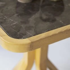 Café Crème - Table En Chêne Massif Et Marbre -Magasin De Meubles 1200 1200 table cafe creme en chene massif et marbre 3