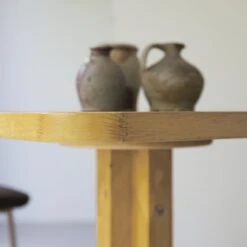 Café Crème - Table En Chêne Massif Et Marbre -Magasin De Meubles 1200 1200 table cafe creme en chene massif et marbre 5