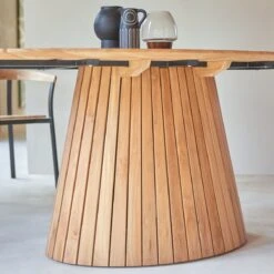 Paloma - Table Ronde En Teck Massif 6 Pers. -Magasin De Meubles 1200 1200 table ronde en teck massif paloma 6 pers 6