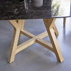 Stoneleaf - Table En Chêne Massif Et Marbre 2/4 Pers. -Magasin De Meubles 1200 1200 table stoneleaf en chene massif et marbre 2 4 pers 4