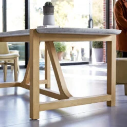 Stoneleaf - Table En Chêne Massif Et Marbre 6/8 Pers. -Magasin De Meubles 1200 1200 table stoneleaf en chene massif et marbre 6 8 pers 2