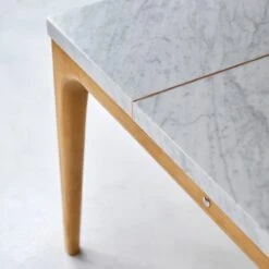 Stonepiet - Table En Chêne Massif Et Marbre 2/4 Pers. -Magasin De Meubles 1200 1200 table stonepiet en chene massif et marbre 2 4 pers 6