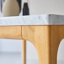 Stonepiet - Table En Chêne Massif Et Marbre 2/4 Pers. -Magasin De Meubles 1200 1200 table stonepiet en chene massif et marbre 2 4 pers 7