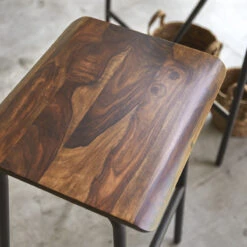 Talia - Tabouret Haut En Palissandre Massif Et Métal -Magasin De Meubles 1200 1200 tabouret haut en palissandre massif et metal talia 1