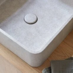 Thaïs - Vasque Carrée Béton Grey -Magasin De Meubles 1200 1200 vasque carree en beton grey thais 2