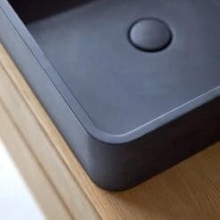 Thaïs - Vasque Carrée En Terrazzo Black -Magasin De Meubles 1200 1200 vasque carree en terrazzo black thais 2