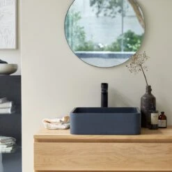 Thaïs - Vasque Carrée En Terrazzo Black -Magasin De Meubles 1200 1200 vasque carree en terrazzo black thais 3