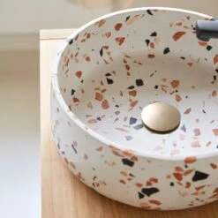 Milos - Vasque Ronde En Terrazzo Premium Brown -Magasin De Meubles 1200 1200 vasque en terrazzo premium brown milos 2