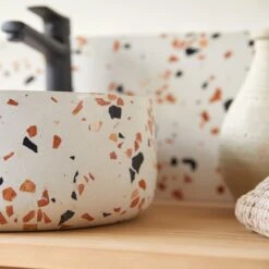 Milos - Vasque Ronde En Terrazzo Premium Brown -Magasin De Meubles 1200 1200 vasque en terrazzo premium brown milos 3