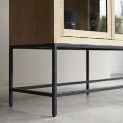 Babeth - Vitrine Basse En Chêne Massif -Magasin De Meubles 1200 1200 vitrine basse en chene massif babeth 4