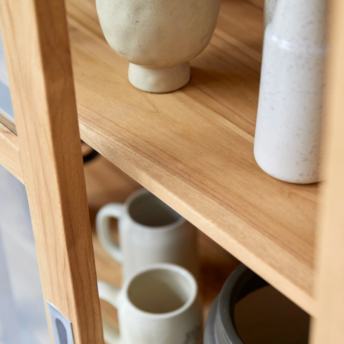 Coffee Tek - Vitrine En Teck Massif 120 Cm 4 Coffee Tek - Vitrine En Teck Massif 120 Cm – Image 2