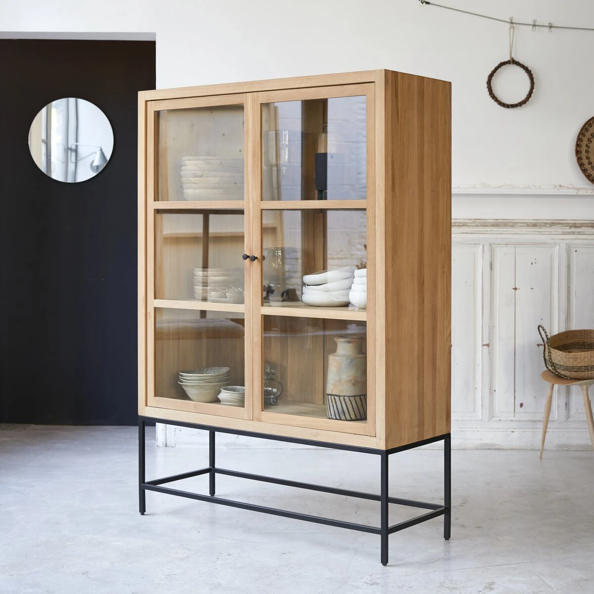 Babeth - Vitrine Haute En Teck Massif 5 Babeth - Vitrine Haute En Teck Massif – Image 3